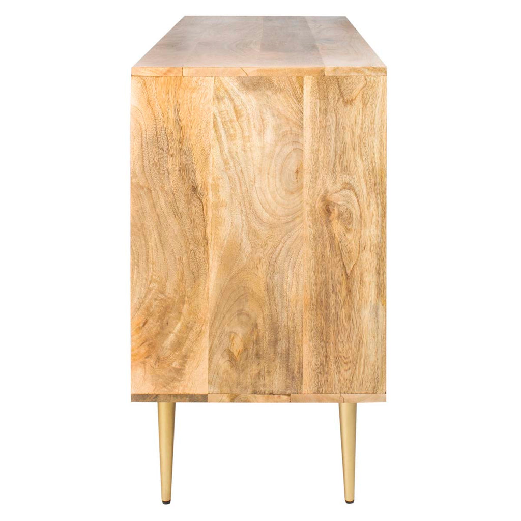 Safavieh Couture Titan Gold Inlayed Cement Sideboard - Natural Mango/Brass/Cement