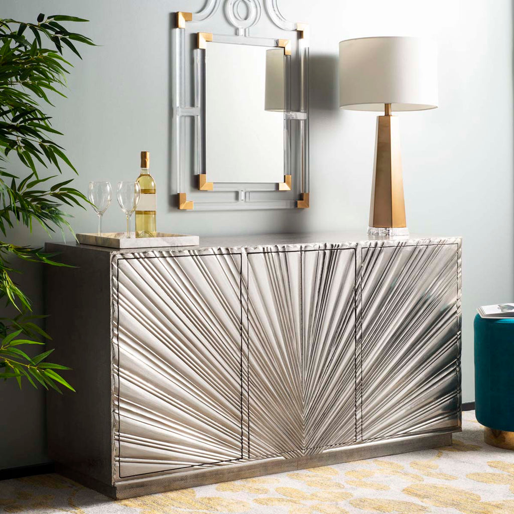 Safavieh Couture Sylas Sunburst 3-Door Sideboard - Silver