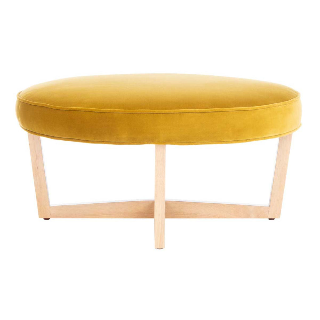 Safavieh Couture Tabby Velvet Ottoman - Gold
