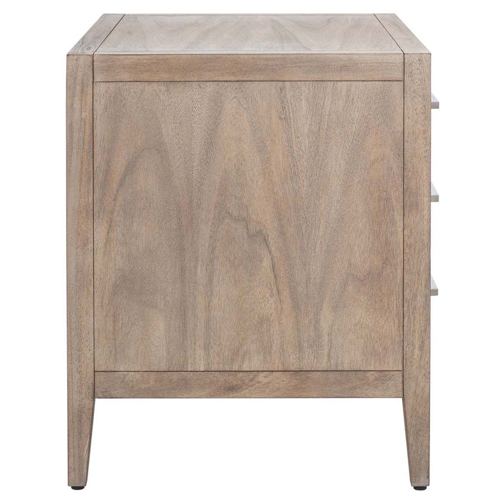 Safavieh Ariella 3 Drawer Wood Nightstand - Light Brown