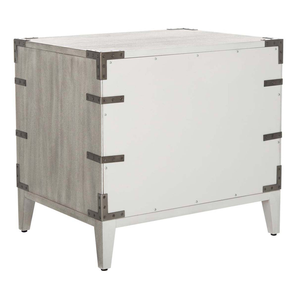 Safavieh Nisha 3 Drawer Wood Nightstand - Light Grey