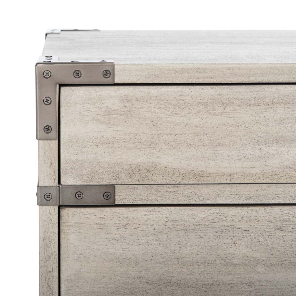 Safavieh Nisha 3 Drawer Wood Nightstand - Light Grey