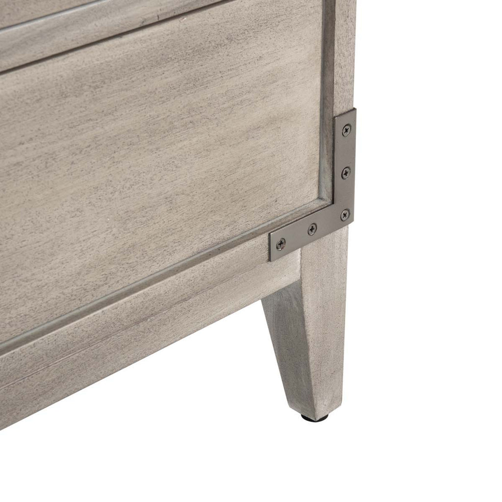 Safavieh Nisha 3 Drawer Wood Nightstand - Light Grey