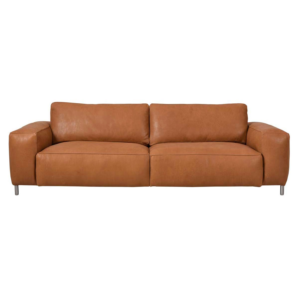 Safavieh Couture Roderigo Leather Sofa - Brown