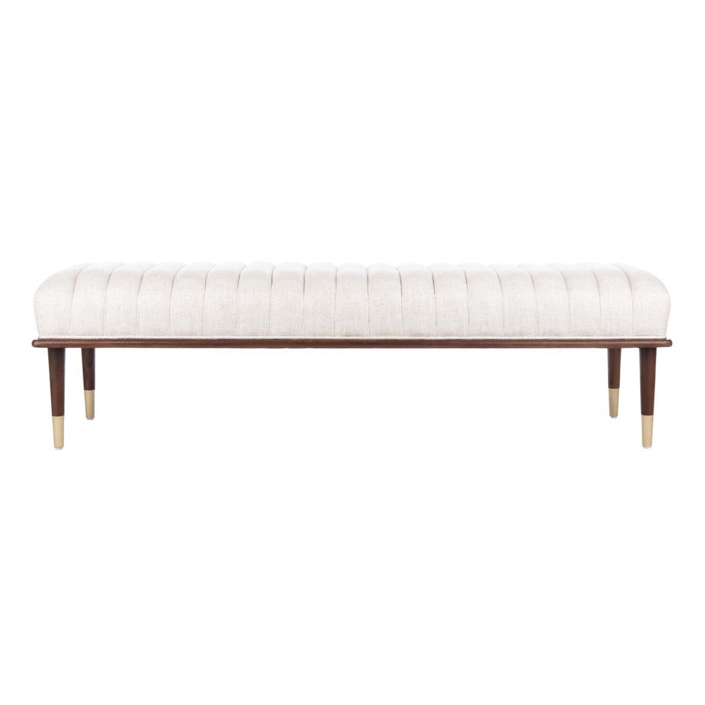 Safavieh Couture Flannery Mid-Century Bench - Cream