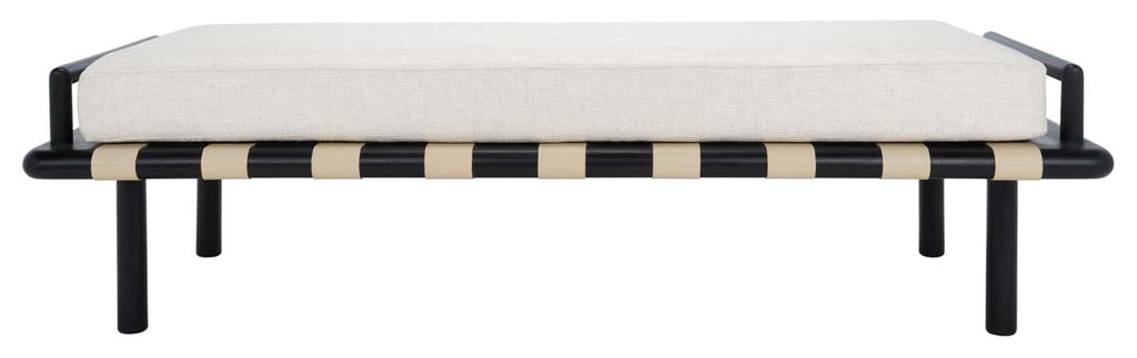 Safavieh Couture Constantine Teak Bench - Black / White