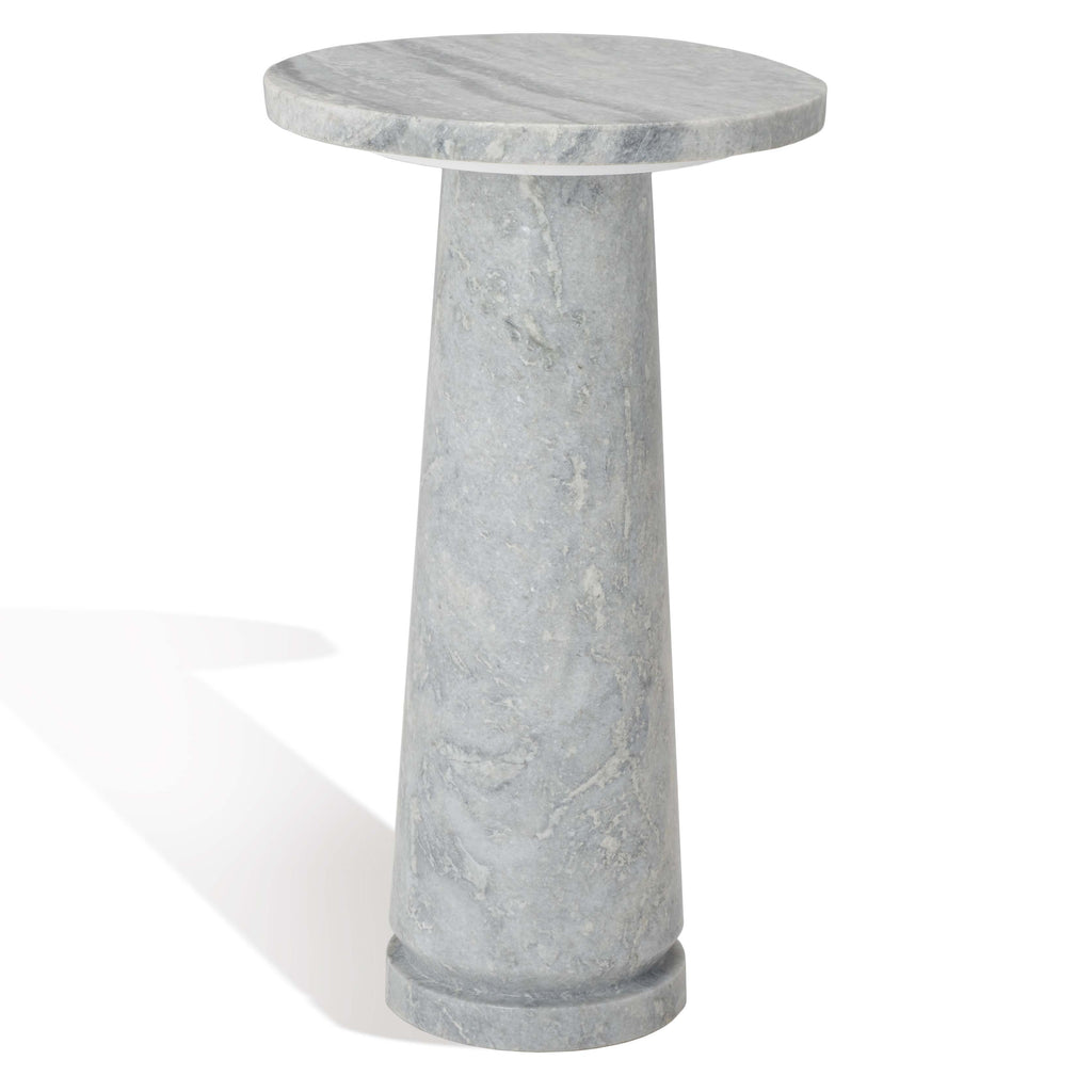 Safavieh Couture Valentia Round Marble Accent Table - Light Grey