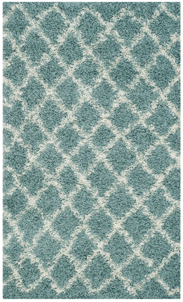 Safavieh Dallas Shag Rug Collection SGD258C - Seafoam / Ivory