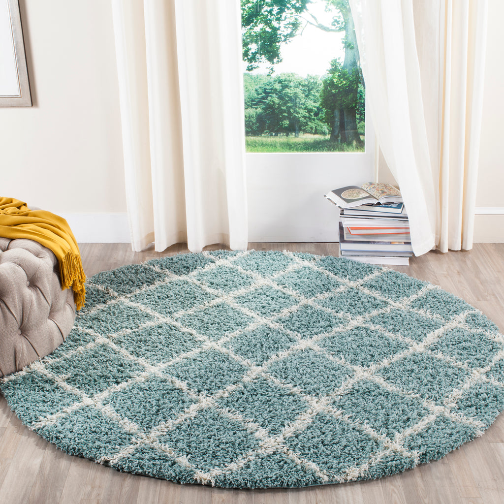 Safavieh Dallas Shag Rug Collection SGD258C - Seafoam / Ivory