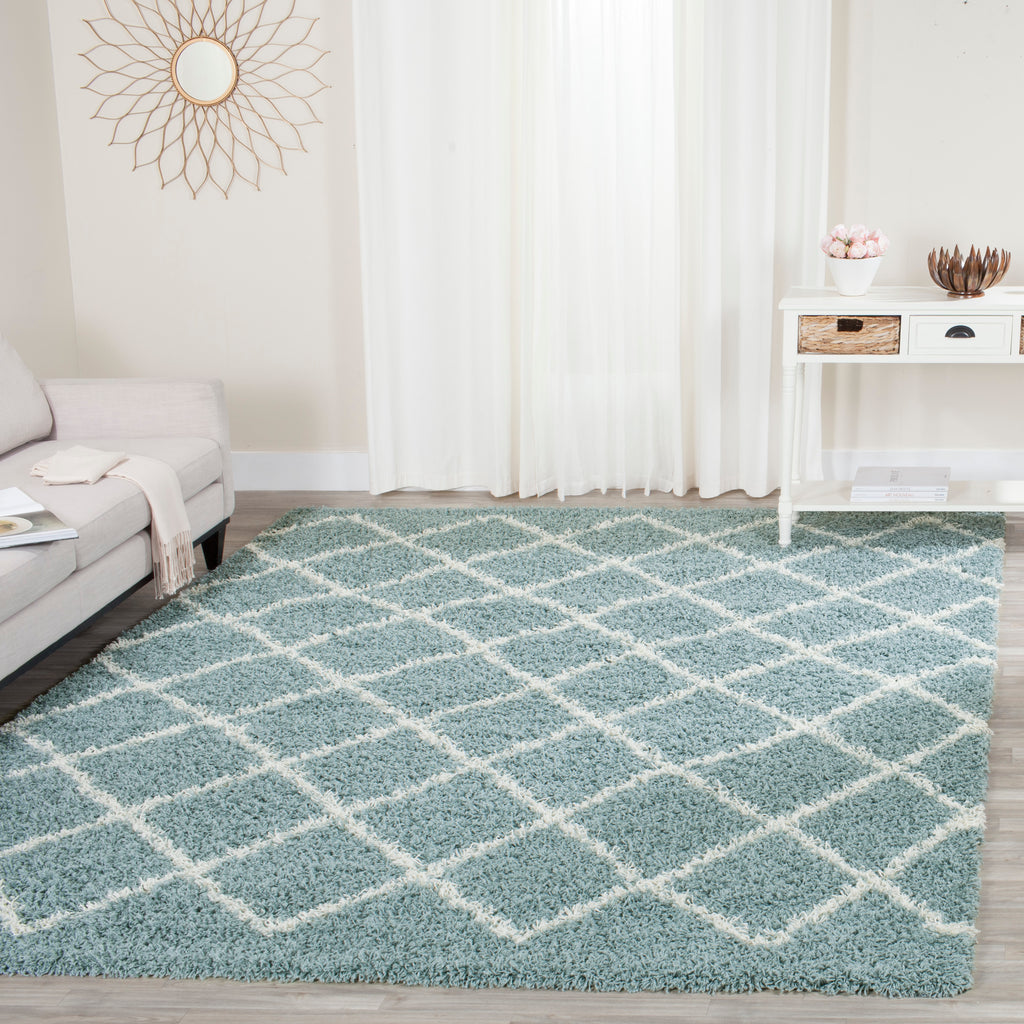 Safavieh Dallas Shag Rug Collection SGD258C - Seafoam / Ivory