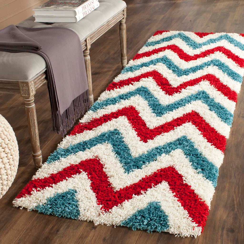 Safavieh Sgk-Shag Kids Rug Collection SGK564B - Ivory / Red