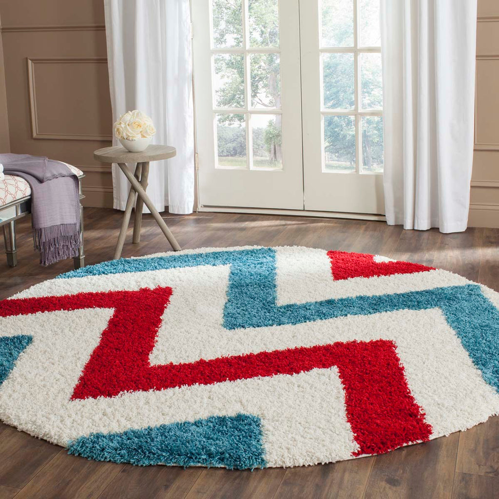 Safavieh Sgk-Shag Kids Rug Collection SGK564B - Ivory / Red