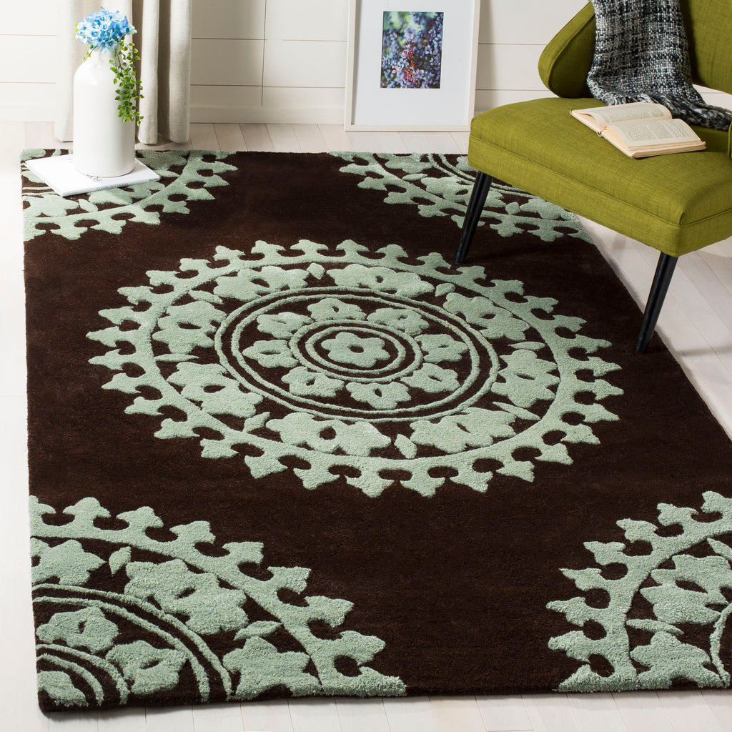 Pattern Area Rug, SOH732C, 160 X 230 cm in Brown / Teal