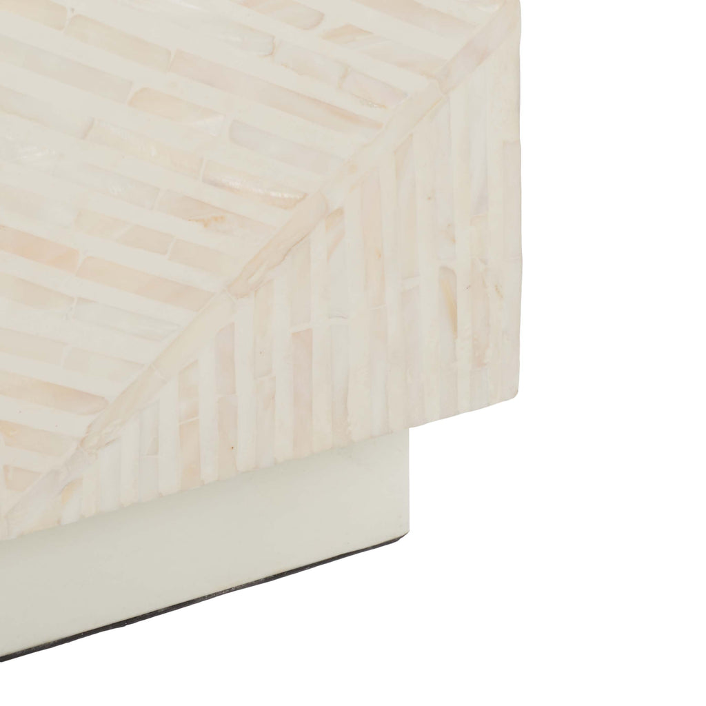 Safavieh Kiely Square Stool - Champagne Faux Mother Of Pearl