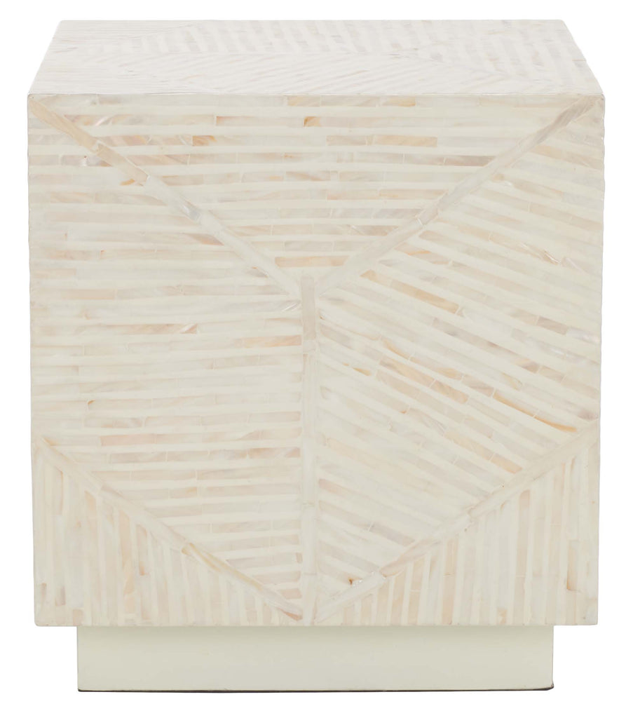 Safavieh Kiely Square Stool - Champagne Faux Mother Of Pearl
