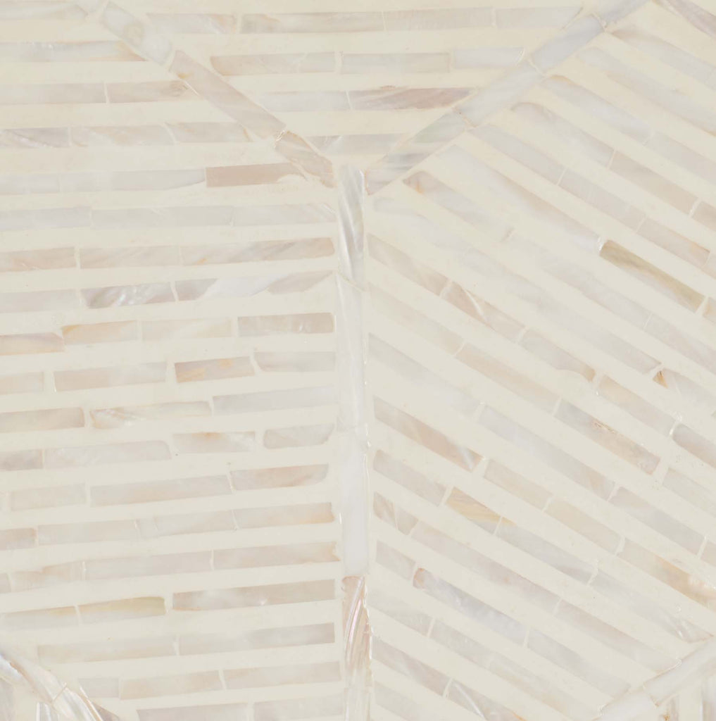 Safavieh Kiely Square Stool - Champagne Faux Mother Of Pearl