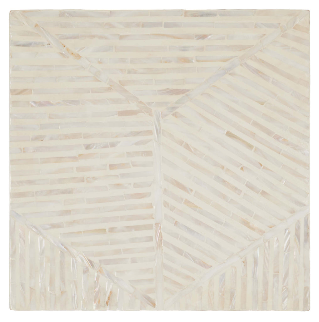 Safavieh Kiely Square Stool - Champagne Faux Mother Of Pearl