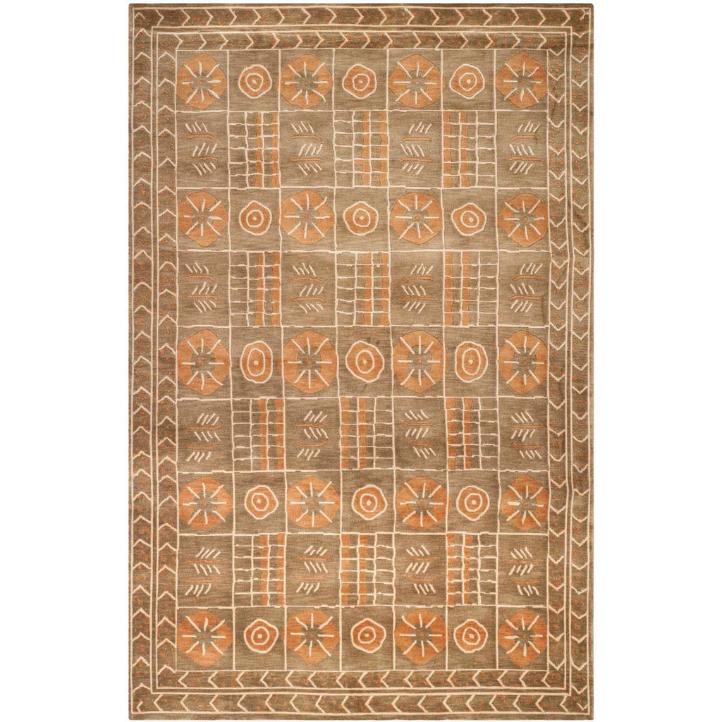 Safavieh Tibetan Rug Collection TB234A - Green / Peach