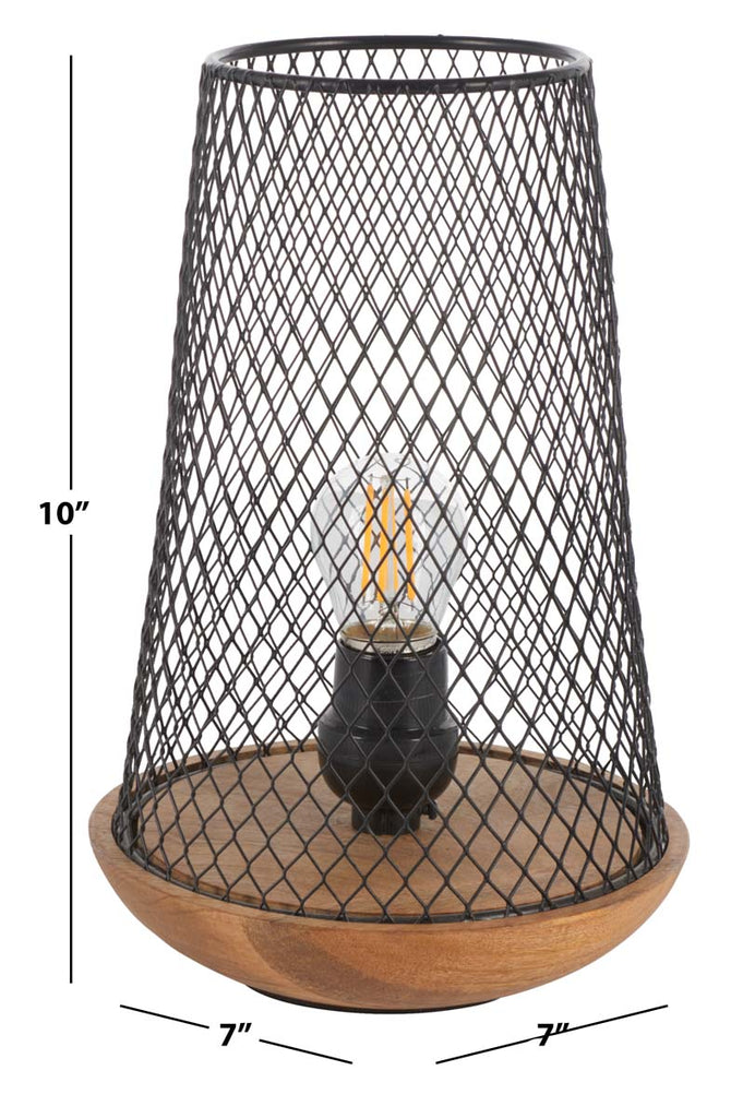 Haynes Table Lamp  | Safavieh - TBL3003 - Black/Natural Wood