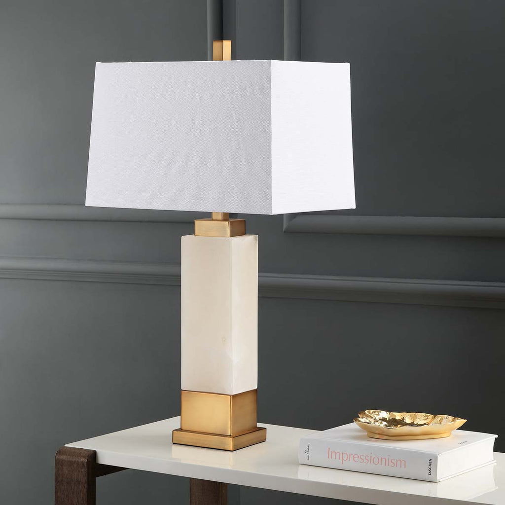 Safavieh Rozella Alabaster 29.5 Inch H Table Lamp -White/Gold