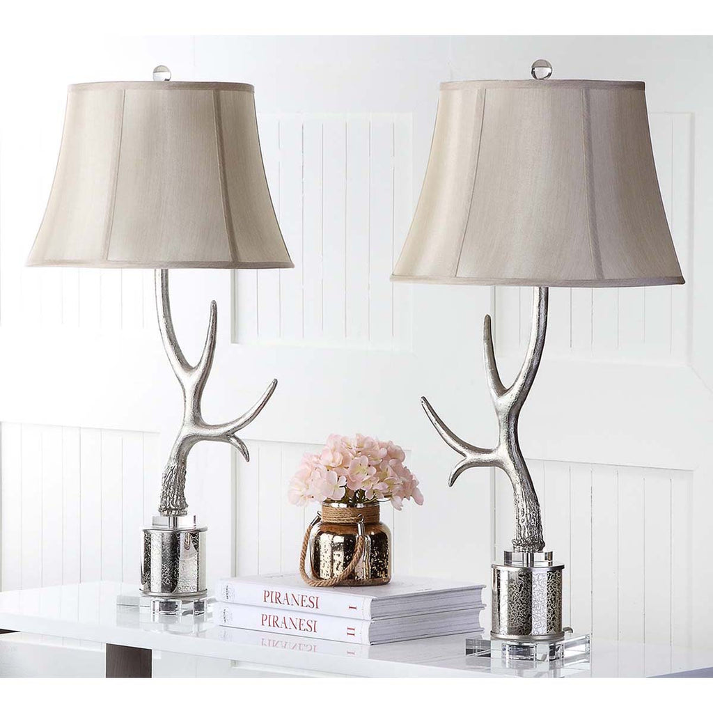 Safavieh Adele Antler 16 Inch H Table Lamp-Silver (Set of 2)