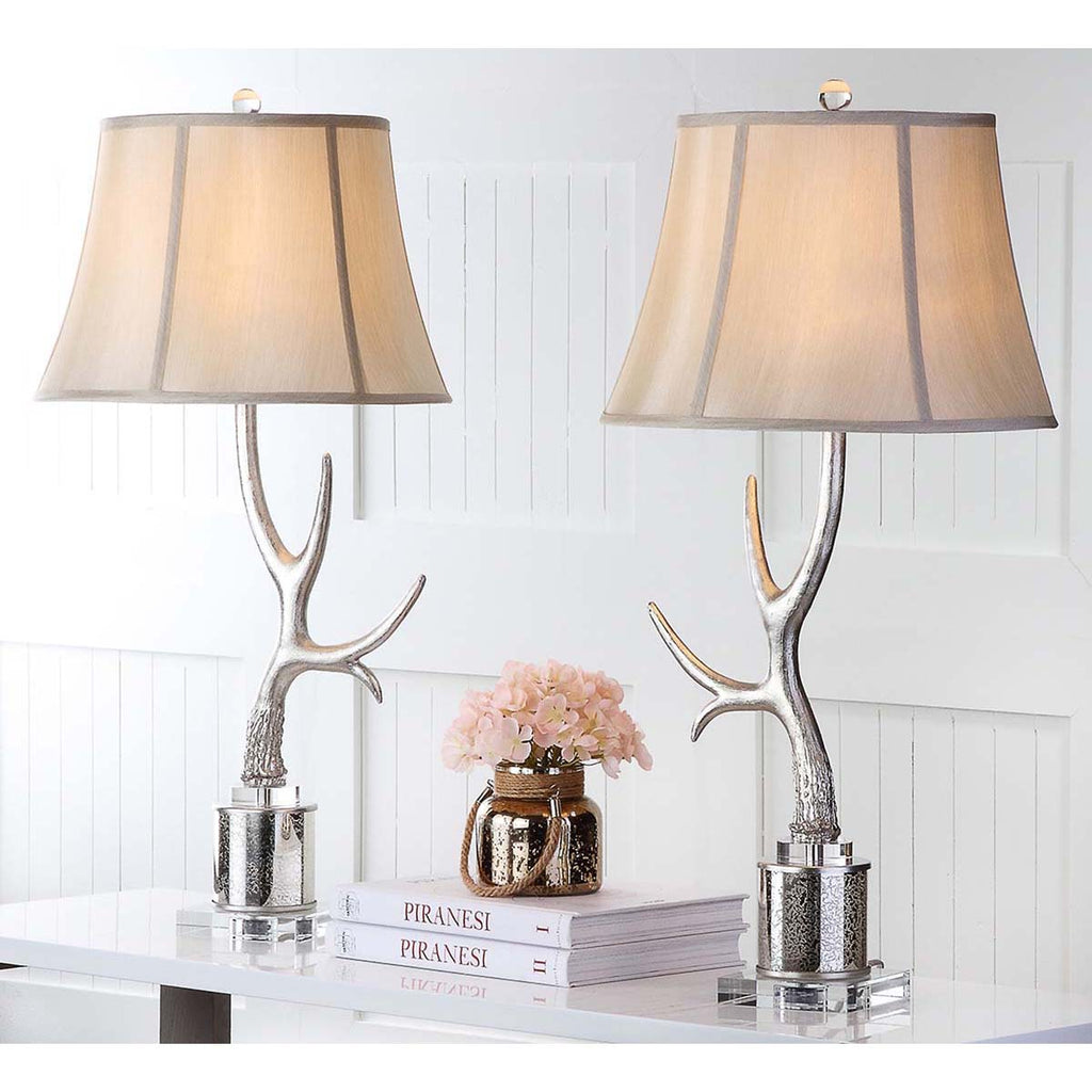 Safavieh Adele Antler 16 Inch H Table Lamp-Silver (Set of 2)