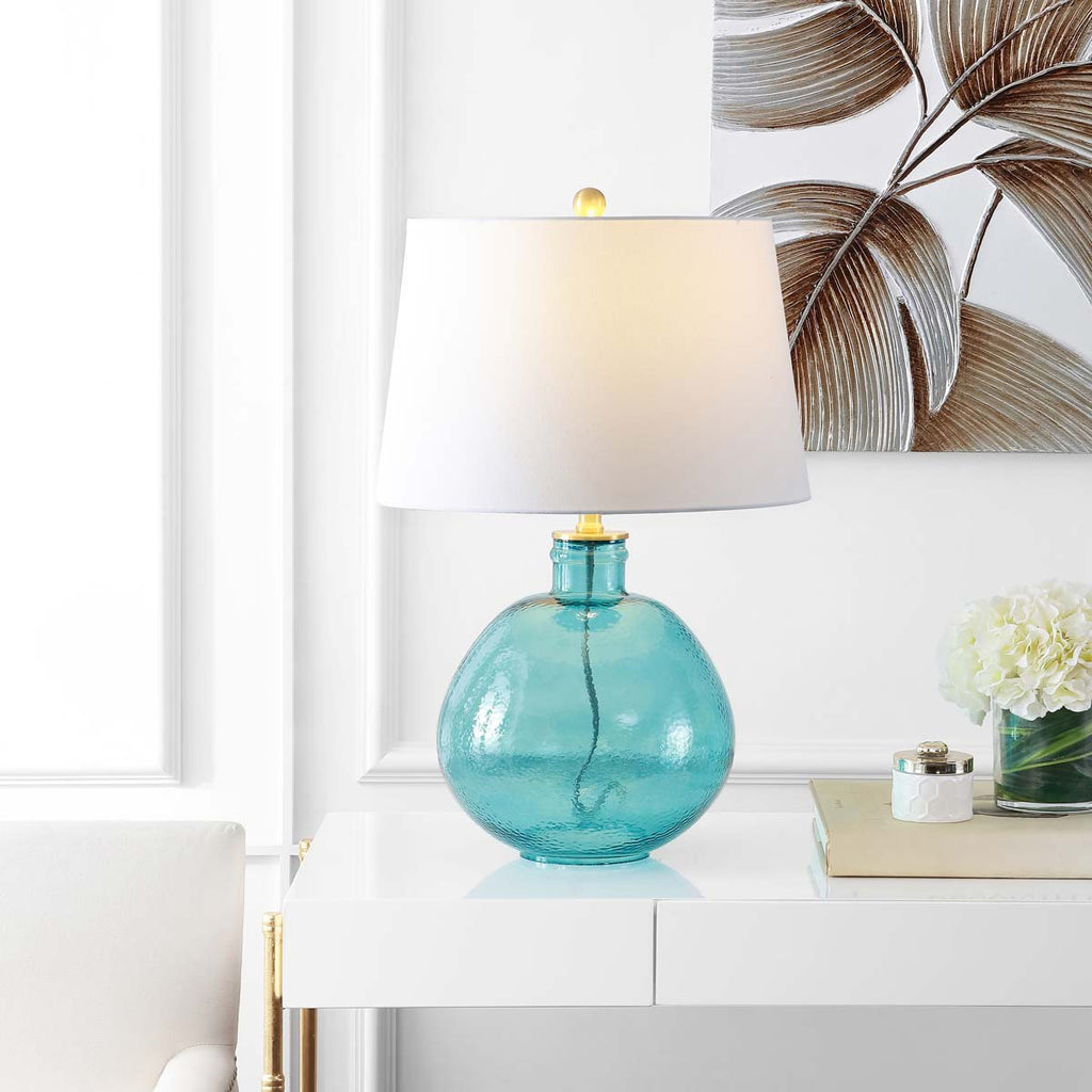 Safavieh Rasby 27 Inch H Glass Table Lamp-Blue