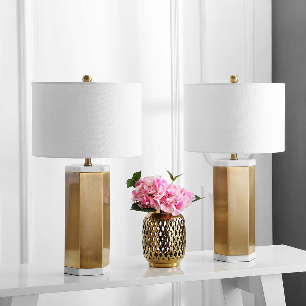 Safavieh Alya Table Lamp-White/Brass Gold (Set of 2)