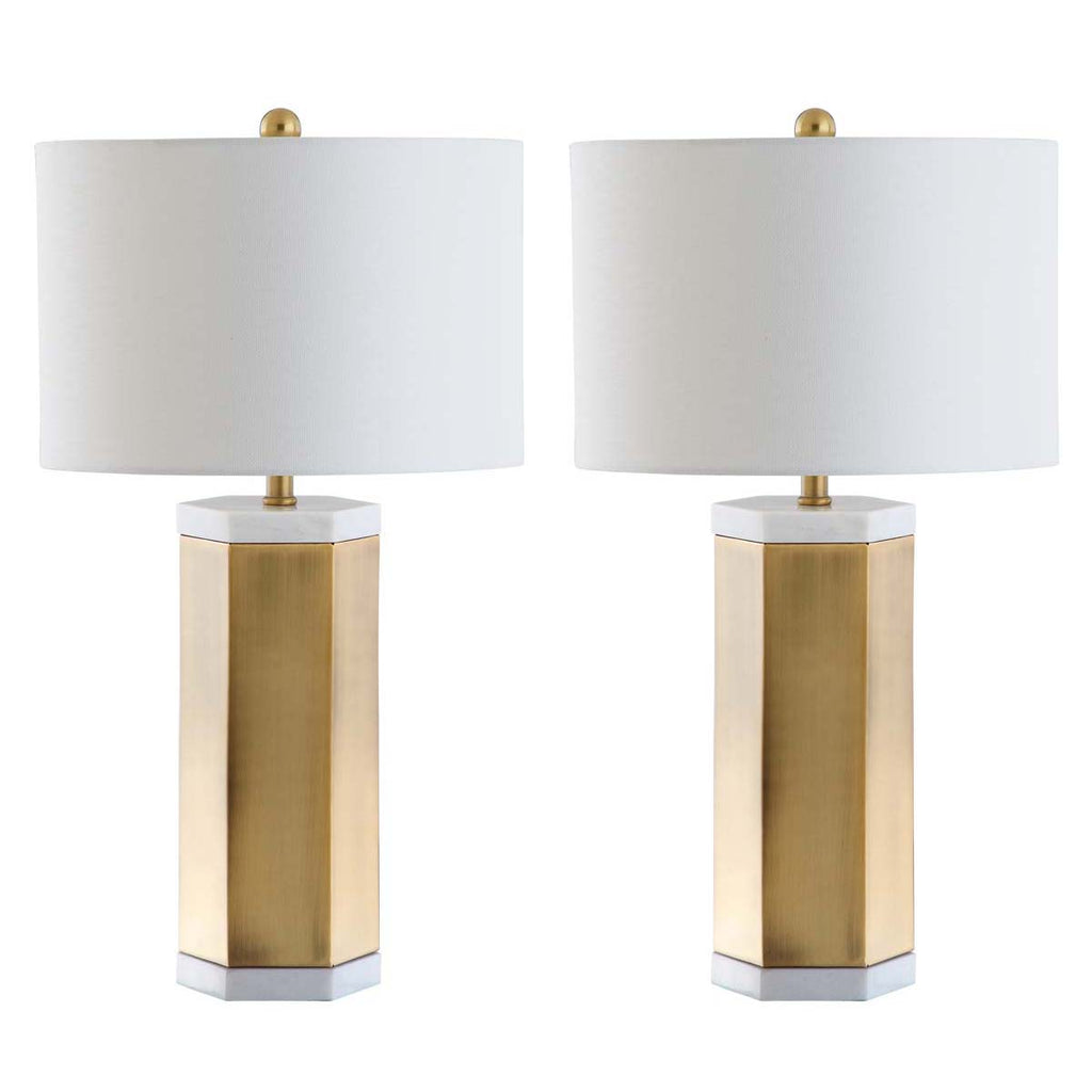 Safavieh Alya Table Lamp-White/Brass Gold (Set of 2)