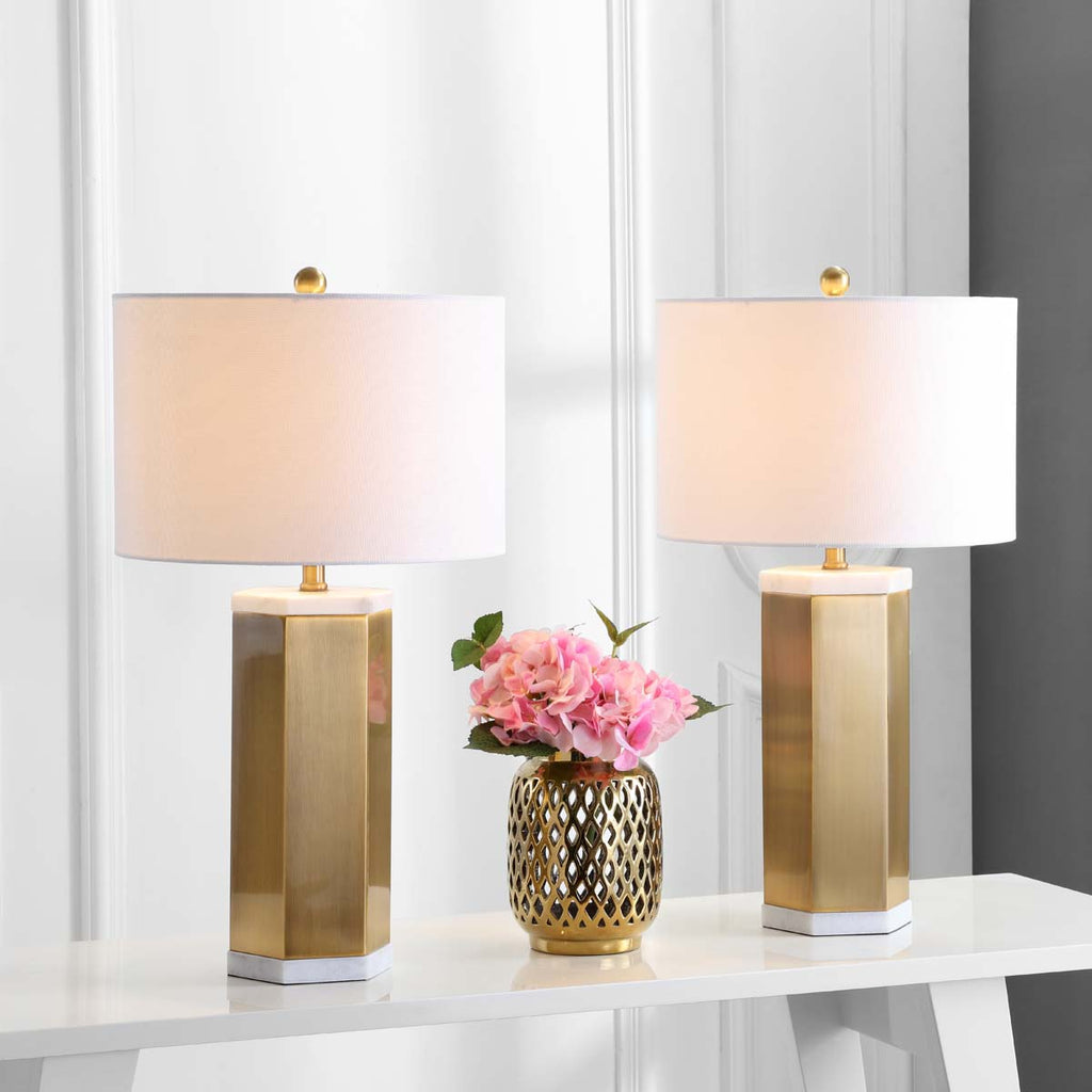 Safavieh Alya Table Lamp-White/Brass Gold (Set of 2)