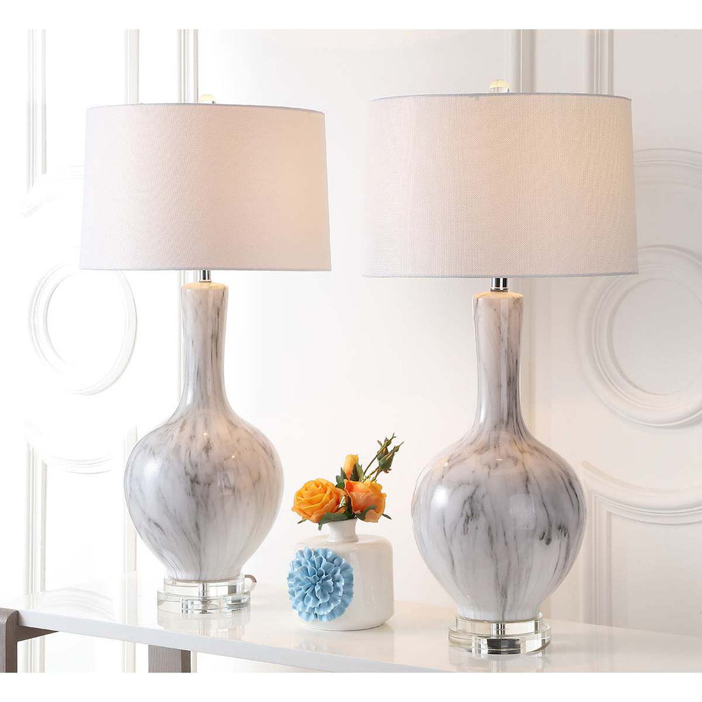 Safavieh Griffith Table Lamp-White/Grey (Set of 2)