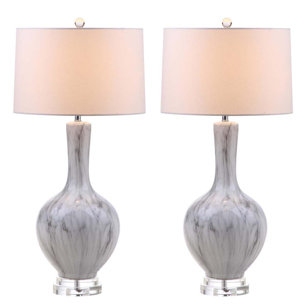 Safavieh Griffith Table Lamp-White/Grey (Set of 2)