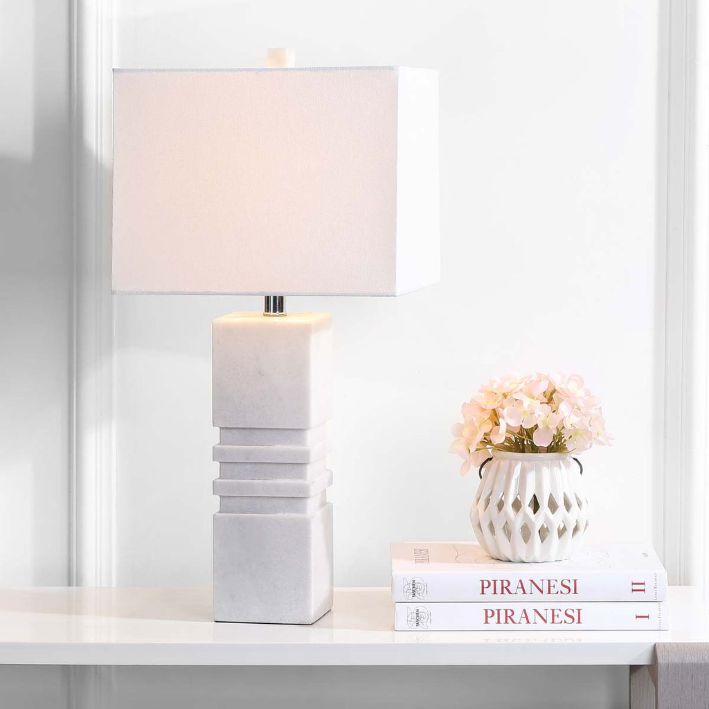 Safavieh Faye Marble Table Lamp-White