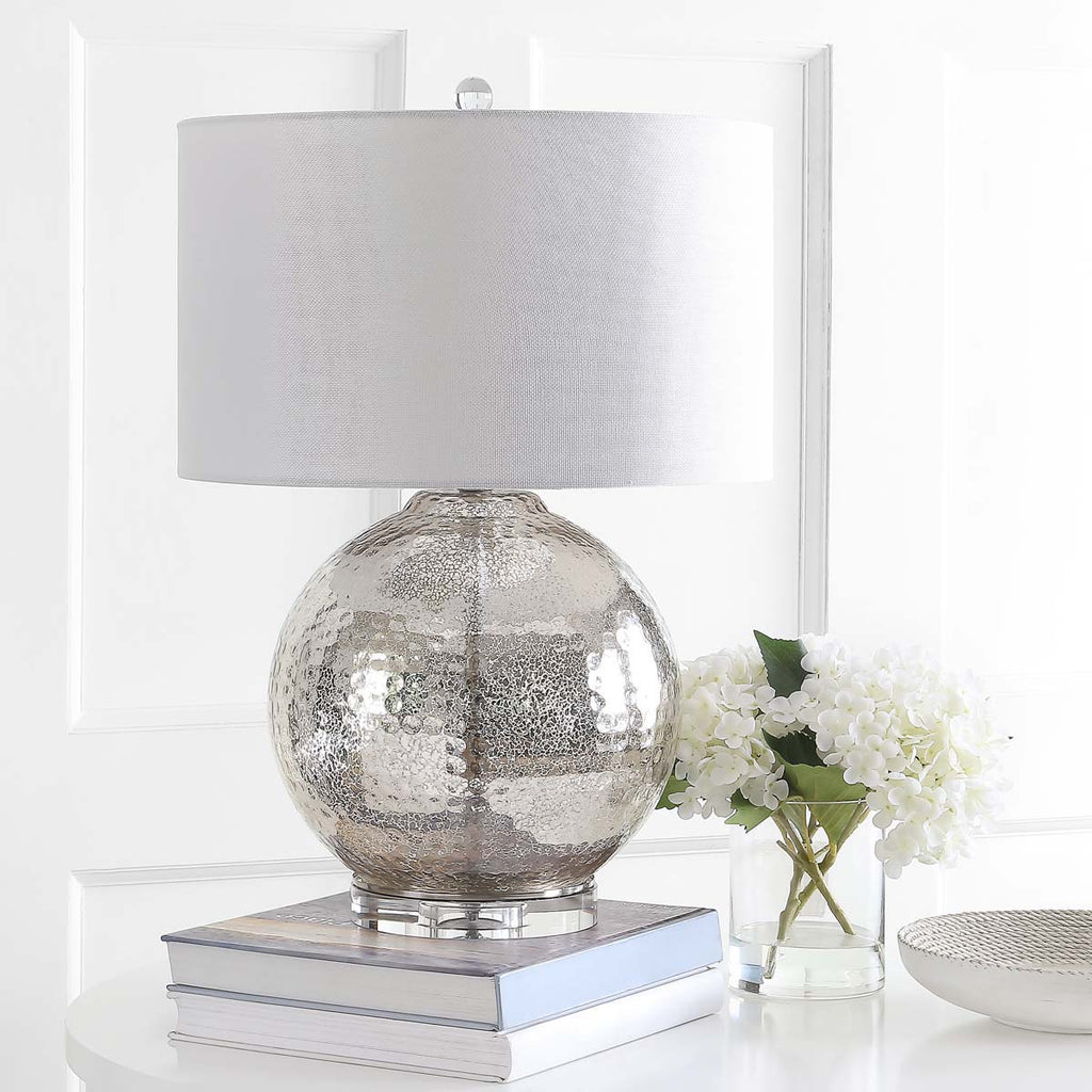 Safavieh Adalius Glass Table Lamp-Mercury