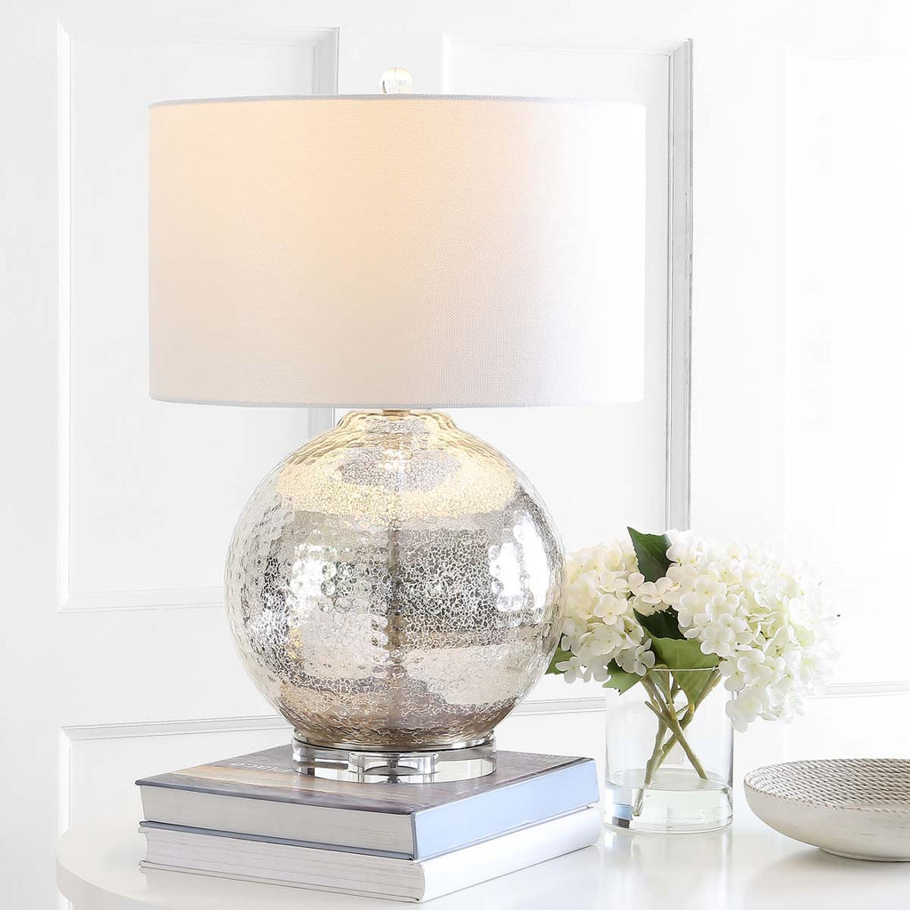 Safavieh Adalius Glass Table Lamp-Mercury