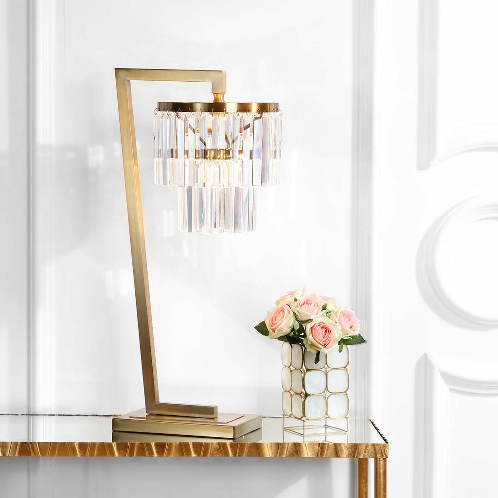 Safavieh Callum Table Lamp-Brass Gold/Clear