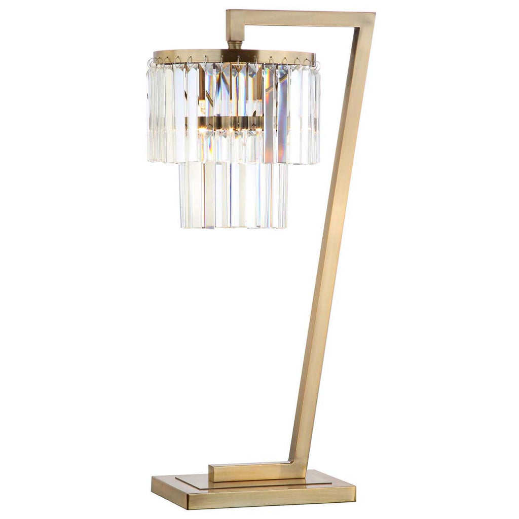 Safavieh Callum Table Lamp-Brass Gold/Clear