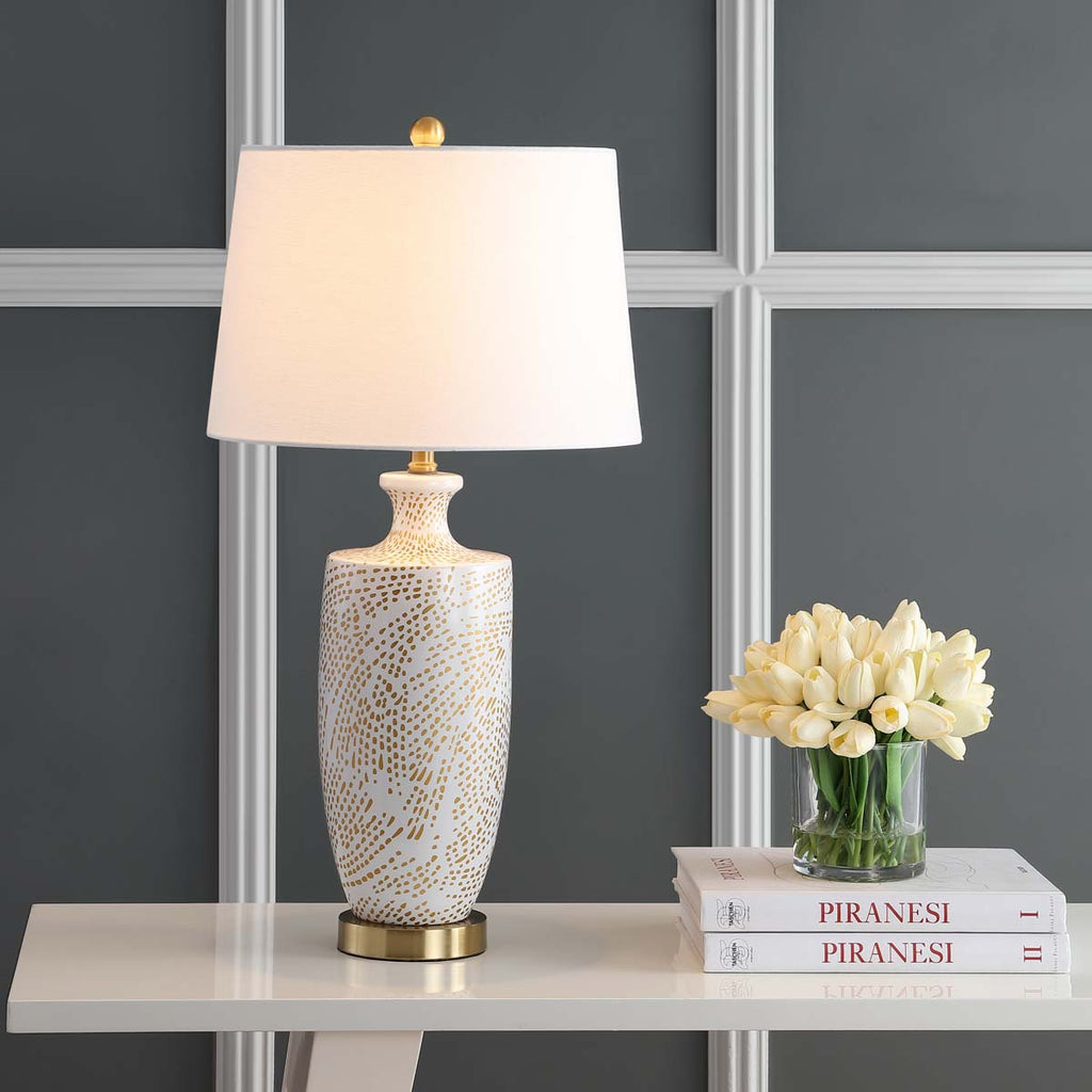 Safavieh Linnea Table Lamp-White/Gold