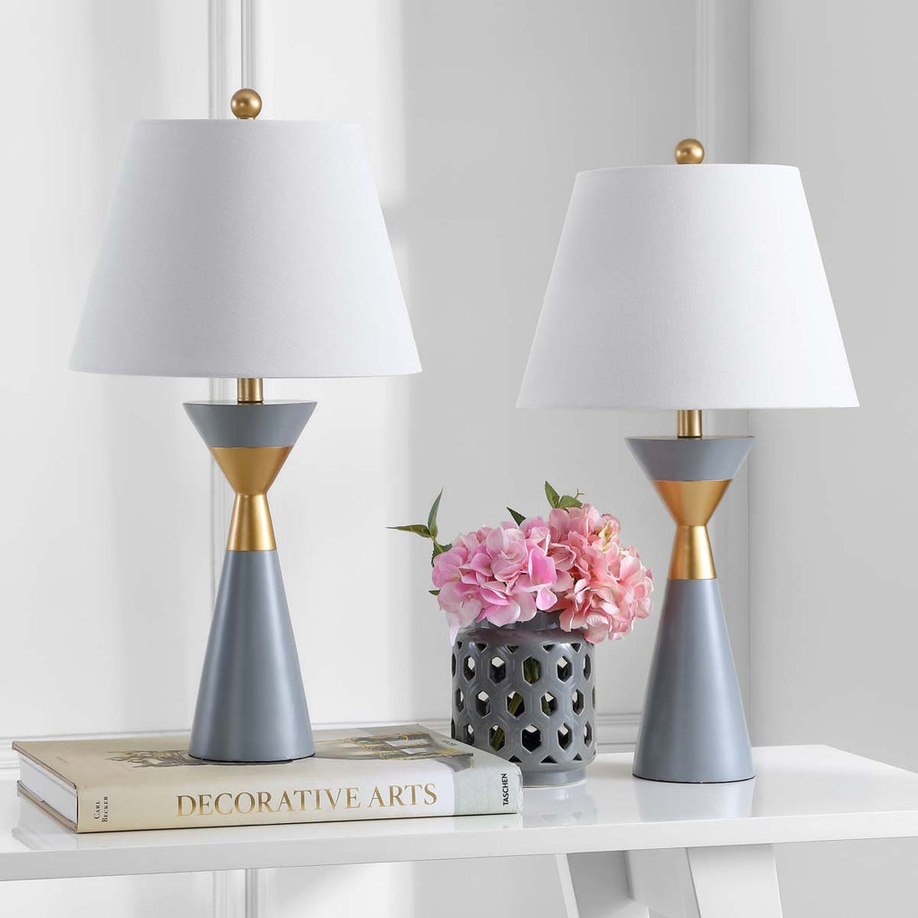 Safavieh Lian Table Lamp-Grey/Gold (Set of 2)