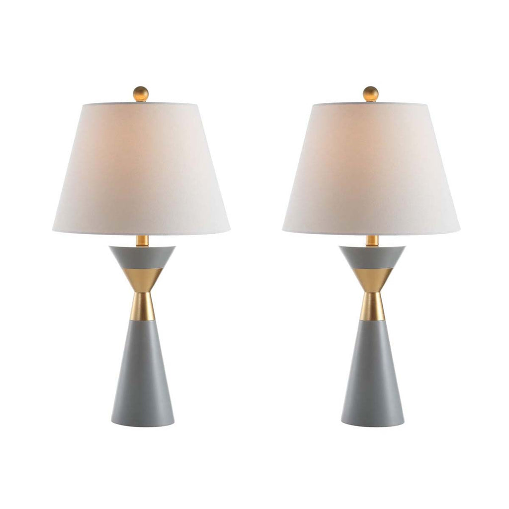 Safavieh Lian Table Lamp-Grey/Gold (Set of 2)