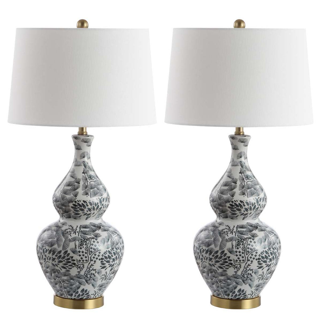 Safavieh Alder Table Lamp-Black/White (Set of 2)