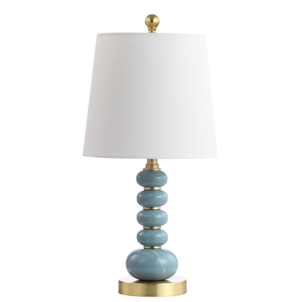 Safavieh Trace Table Lamp-Light Blue Marble Finish/Brass Gold