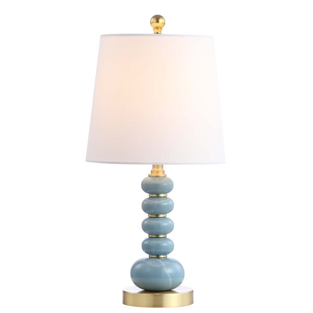 Safavieh Trace Table Lamp-Light Blue Marble Finish/Brass Gold