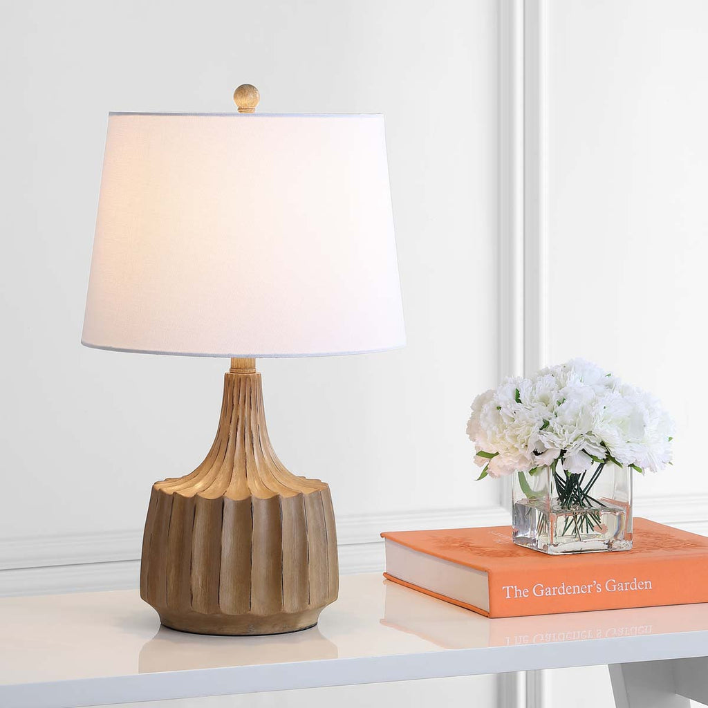 Safavieh Shiloh Table Lamp-Wood Finish