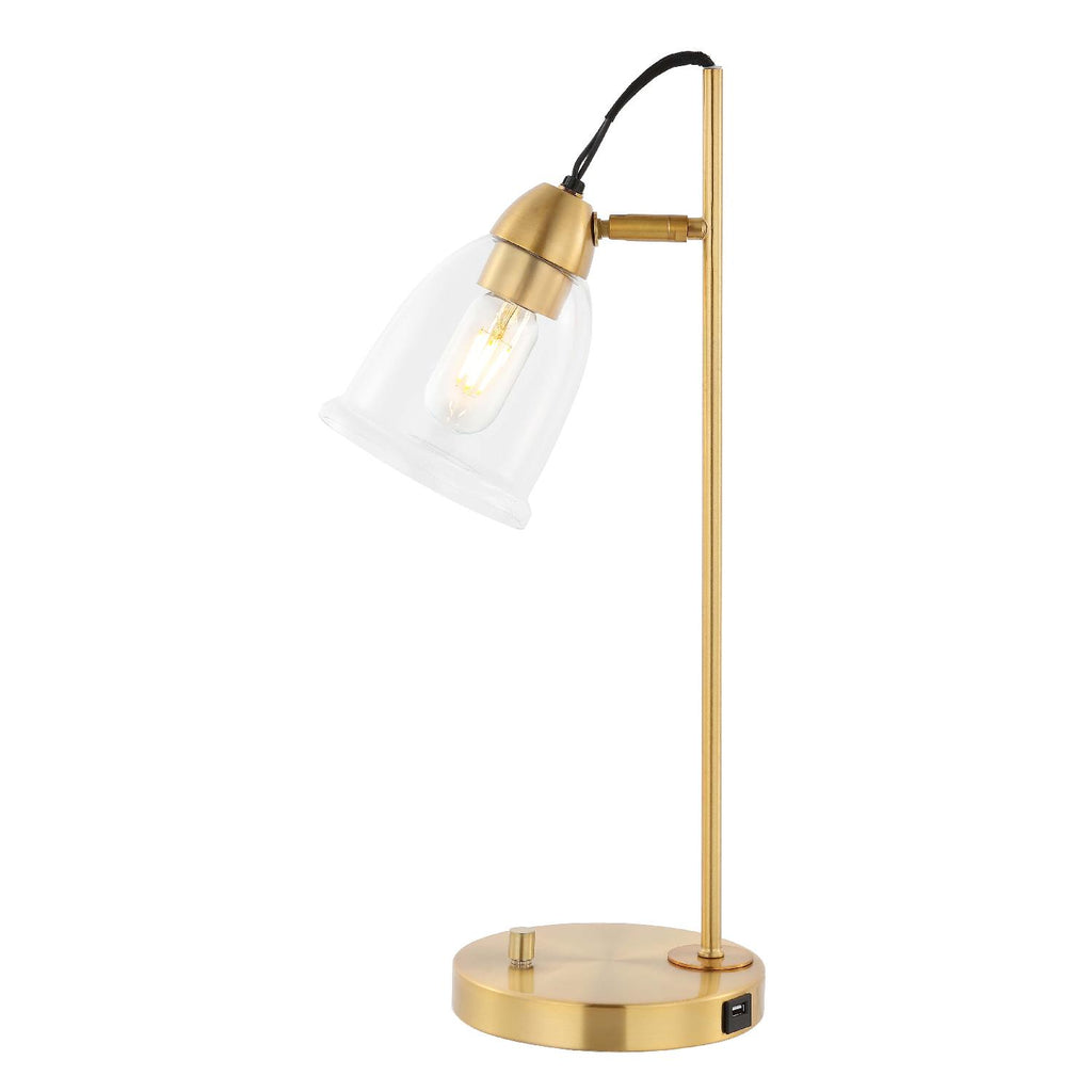 Gibson Table Lamp W/ USB  | Safavieh - TBL4185-U - White / Gold