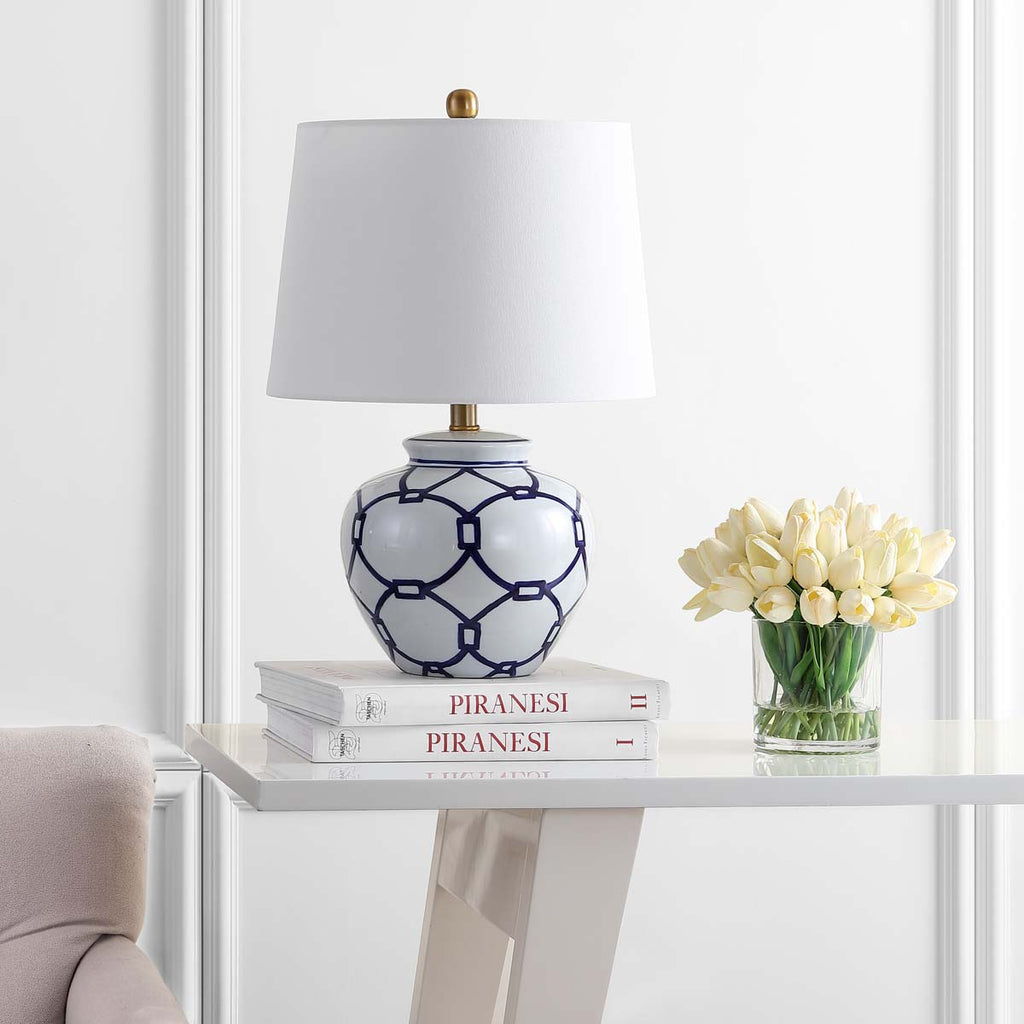 Safavieh Anders Table Lamp-White/Blue