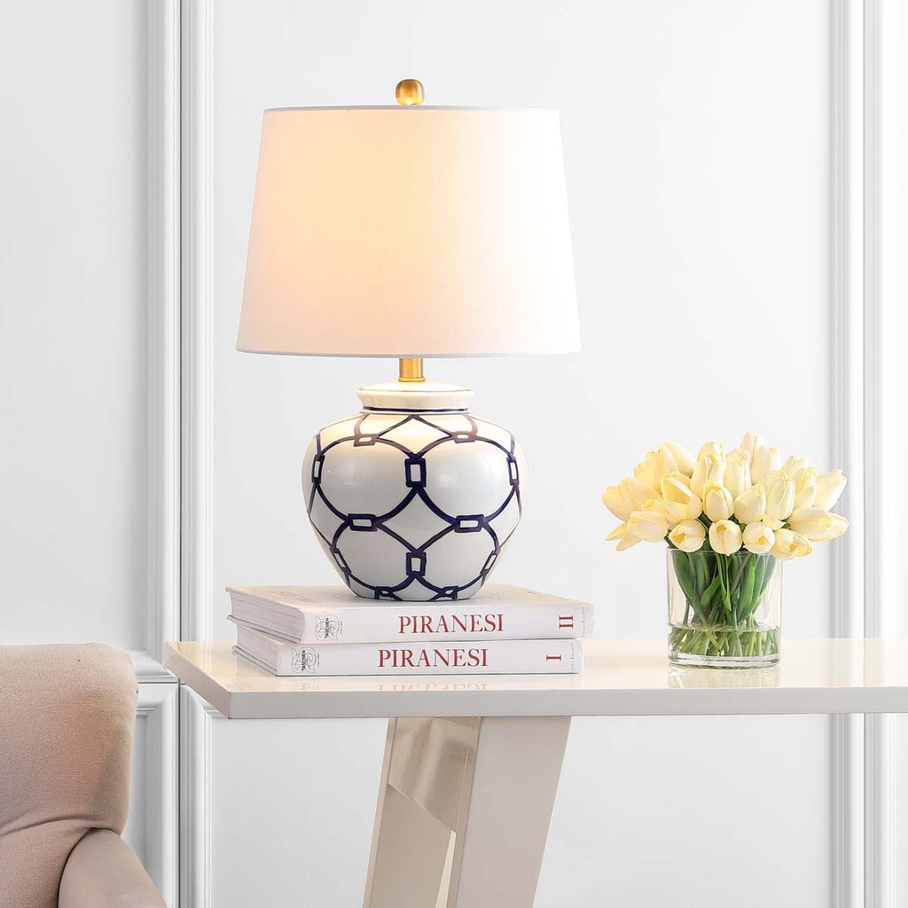 Safavieh Anders Table Lamp-White/Blue