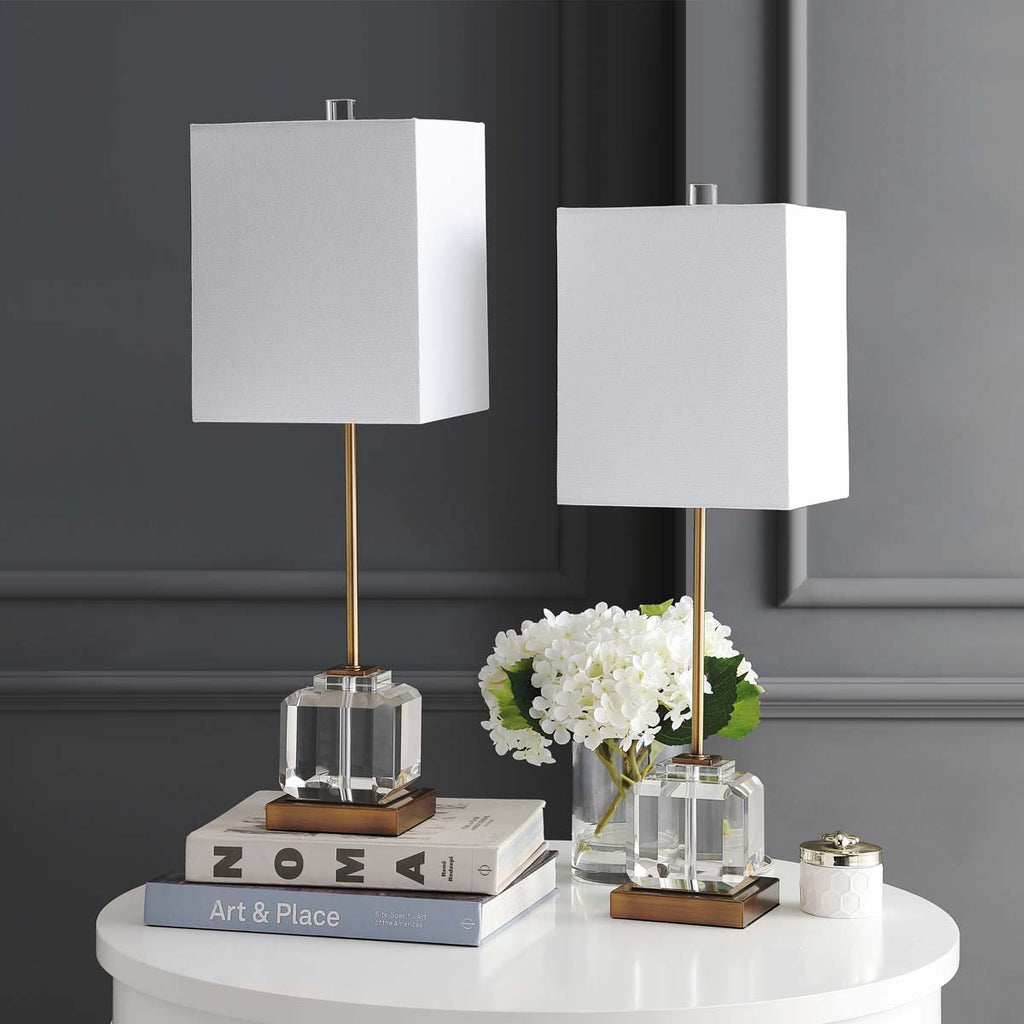 Safavieh Zayne Table Lamp-Clear/Brass Gold (Set of 2)