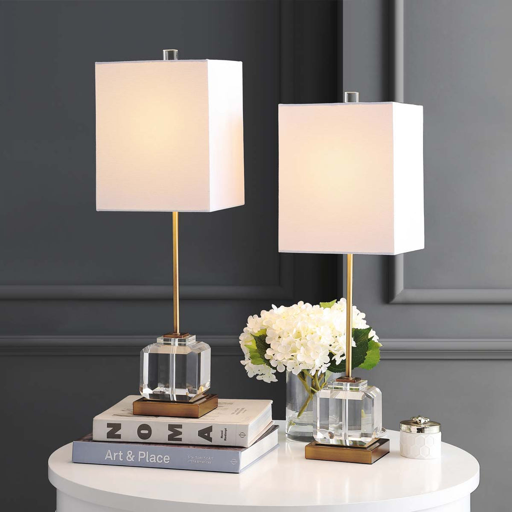 Safavieh Zayne Table Lamp-Clear/Brass Gold (Set of 2)