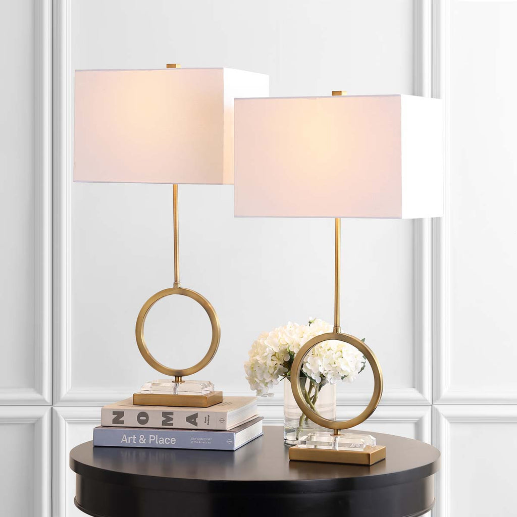 Safavieh Kaden Table Lamp-Clear/Brass Gold (Set of 2)